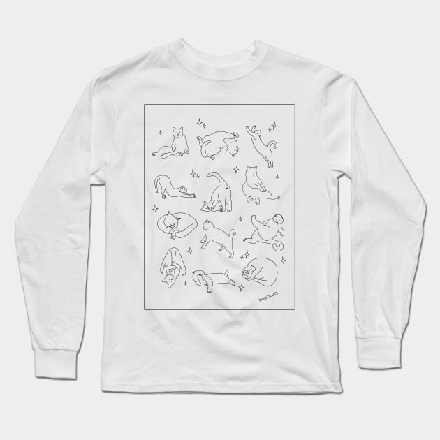 Funny Cats Poses Long Sleeve T-Shirt by AndrianaSea